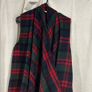 Peach Love California Red and Green Plaid Vest